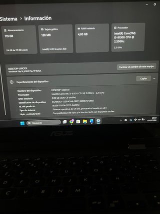 Portátil Táctil Asus Vivobook Flip 14 TP412UA Azul
