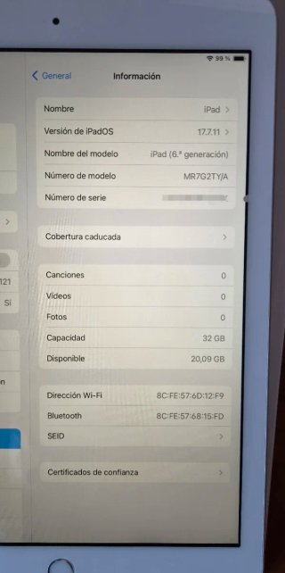 iPad 9.7 6ª Gen Blanco 32GB WiFi