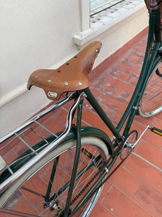 Bicicleta Clásica Verde con Cesta