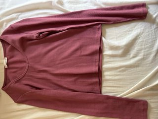 Mango Top Rosa Manga Larga