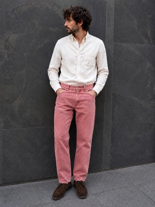 Jeans Lois Vintage Rosa Coral Talla 42