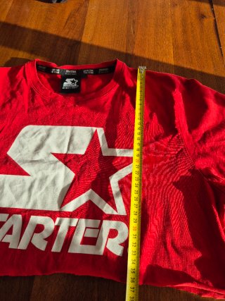 T-shirt Starter Black Label rossa crop top