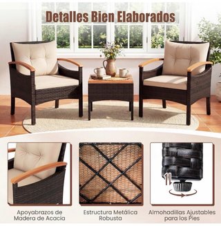 Conjunto Jardín: 2 Sillas y Mesa