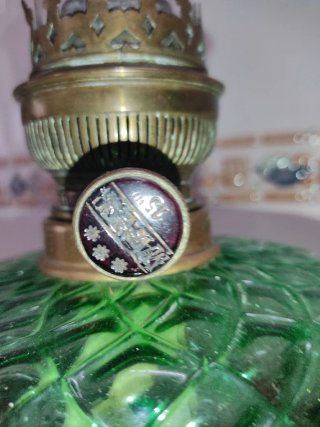 Quinqué Francés Antiguo Verde