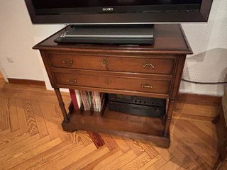 Mueble TV madera con cajones y estante