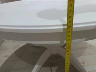 Mesa redonda extensible blanca