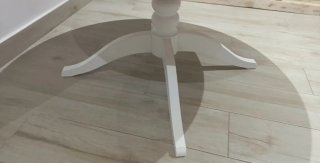 Mesa redonda extensible blanca