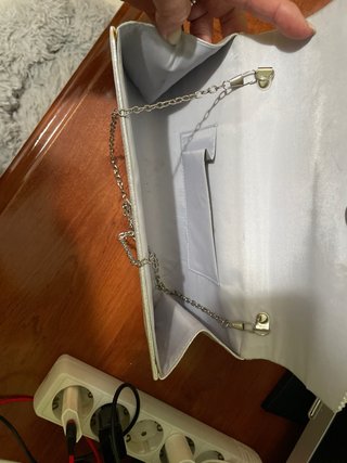 Bolso de mano plateado