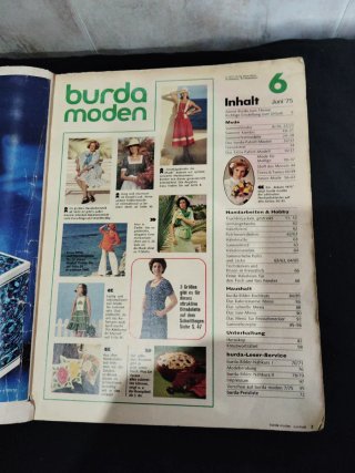 Revista de patrones Burda original.