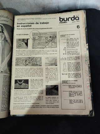 Revista de patrones Burda original.