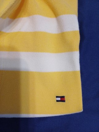 Polo Tommy Hilfiger Rayas S/P Amarillo Blanco