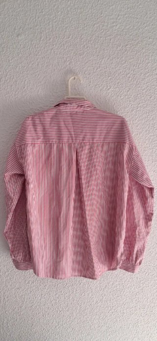 Blusa Rayas Rosas Bordado Flores KIABI Talla M