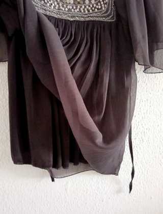 Blusa de gasa manga corta Talla L 40 Laurie & Joe