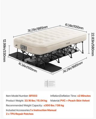 Cama Hinchable VEVOR 1 Persona