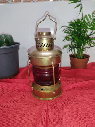 Farol Quinqué Marino Rojo
