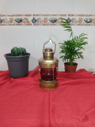 Farol Quinqué Marino Rojo