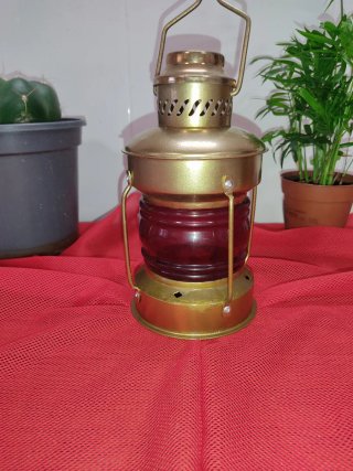 Farol Quinqué Marino Rojo