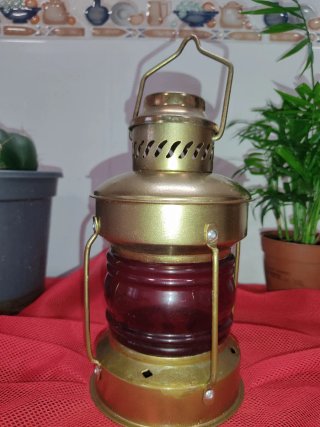 Farol Quinqué Marino Rojo