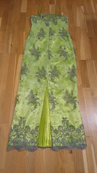 Vestido largo fiesta verde lentejuelas