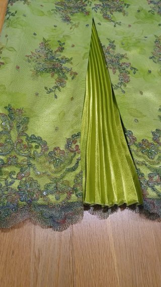 Vestido largo fiesta verde lentejuelas