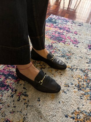 Mocasines Piel Negros y Dorados Talla 39