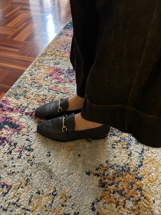 Mocasines Piel Negros y Dorados Talla 39