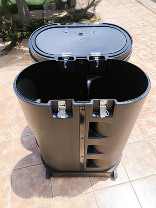 Arcón/Baúl/Cofre negro PVC con ruedas multiusos