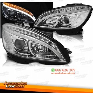 MB W204 07-10 FAROS TUBE LIGHT CROMO CON INTERMIT