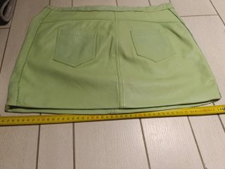 Gonna pelle vita bassa menta S atelier