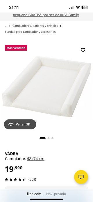 Cambiador Bebé Ikea Gulliver + Colchoneta