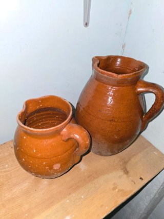 Tinaja,barreño y jarra antiguos