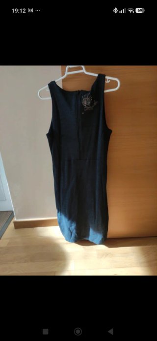 Vestido corto Desigual azul y verde