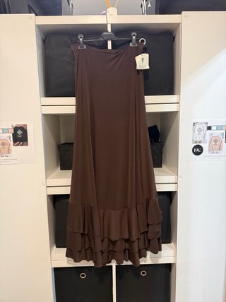 Falda flamenca volantes marrón