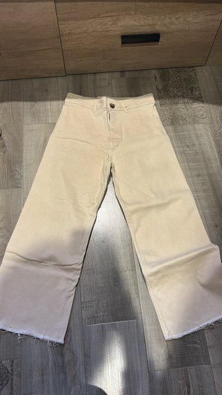 Pantalones campana beige