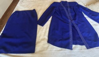 Conjunto Casaca y Falda Fiesta Azul