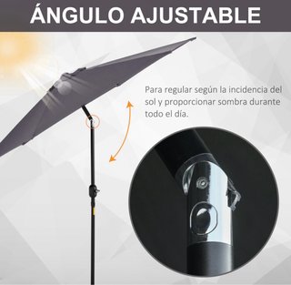 Parasol de Jardín Reclinable con Manivela
