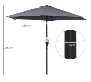 Parasol de Jardín Reclinable con Manivela