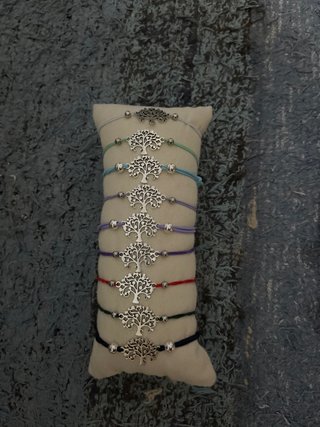 Pulsera árbol de la vida hilo plata