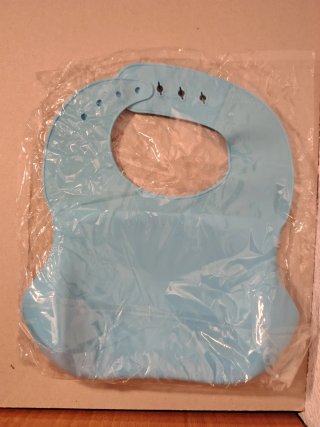 Babero de silicona azul SMILEAT