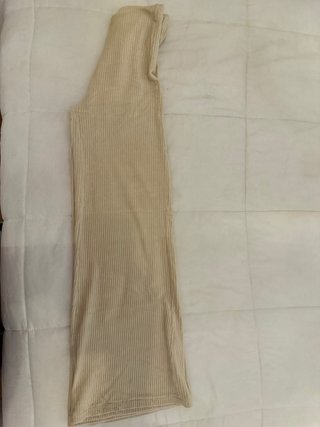 Pantalones acampanados de pana beige