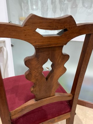 Seis sillas madera castaño restauradas