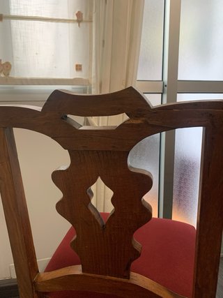 Seis sillas madera castaño restauradas