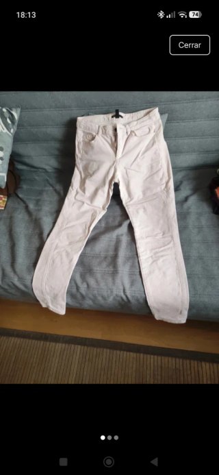 Pantalón pana rosa Mango Talla 38