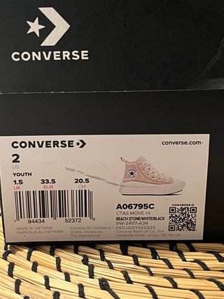 Converse T 33.5 beige efecto borreguito