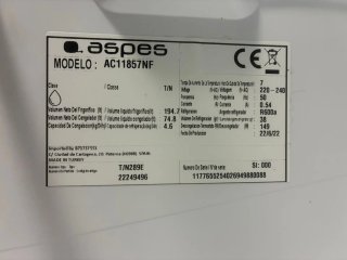 Frigorífico Combi Aspes No Frost 185x60
