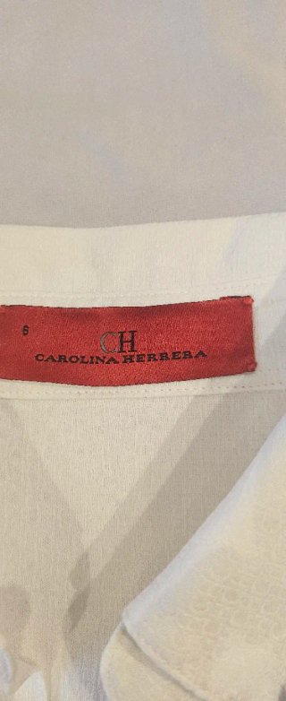 Blusa Carolina Herrera Blanca Talla 6