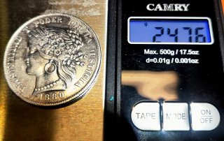 5 Pesetas 1880 Lima . Variante Punto B.