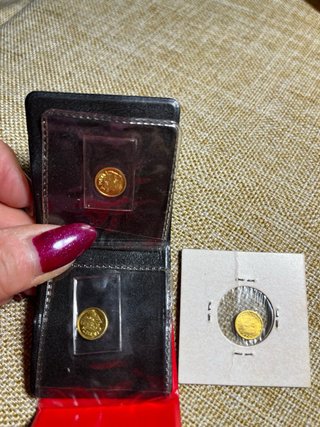 3 Mini Monete d'Oro da Collezione