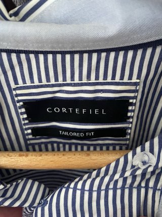 Camisa Cortefiel Rayas Azul y Blanco