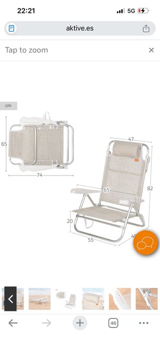 Silla Playa Aktive NUEVA Beige/Plata